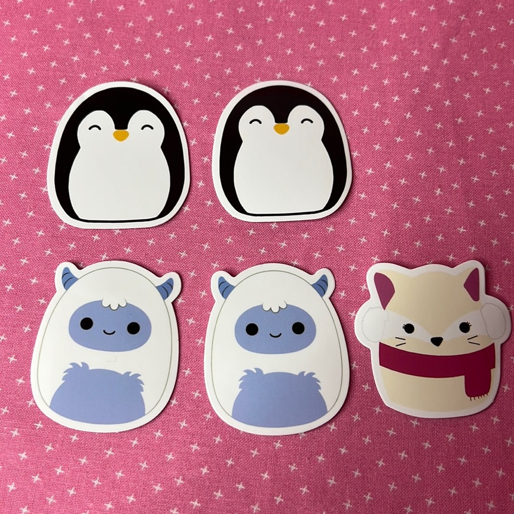 Squishmallow Stickers Arctic Bundle 5 stickers